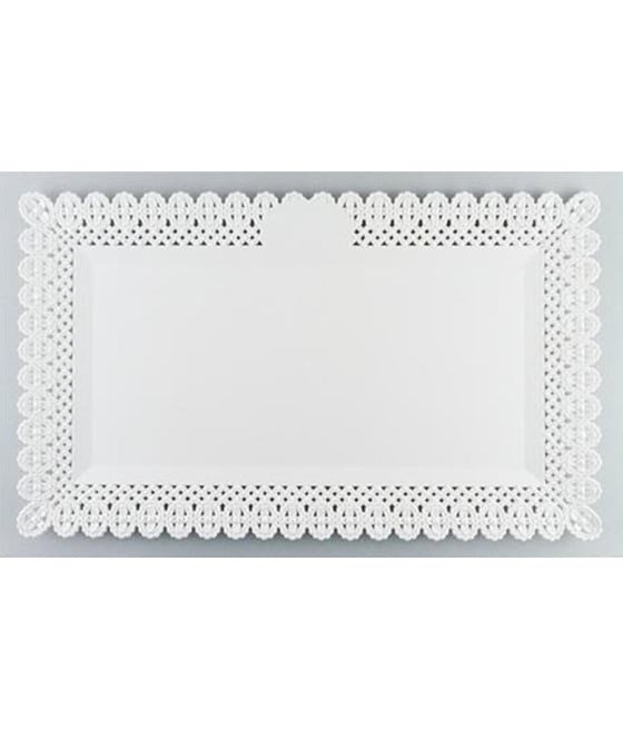 2PZ VASSOIO TRAMA TRINATO BIANCO 30X17CM RETTANGOLARE PIATTO