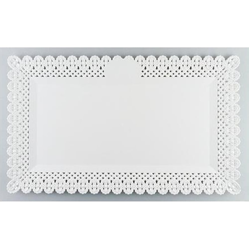 2PZ VASSOIO TRAMA TRINATO BIANCO 30X17CM RETTANGOLARE PIATTO