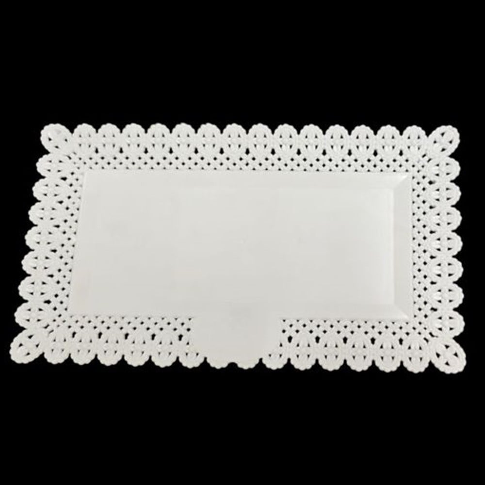 2PZ VASSOIO TRAMA TRINATO BIANCO 30X17CM RETTANGOLARE PIATTO