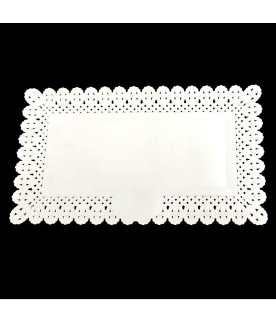 2PZ VASSOIO TRAMA TRINATO BIANCO 37X22CM RETTANGOLARE PIATTO