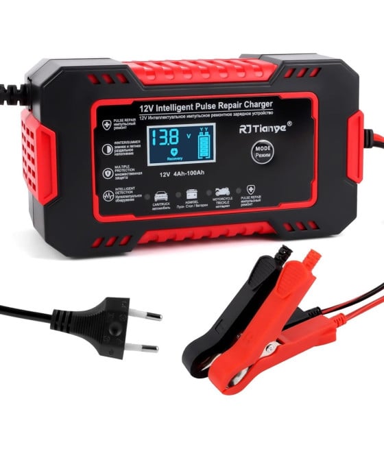 CARICABATTERIE AUTO 6A 12V MANTENITORE COMPENSAZIONE TEMPERATURA