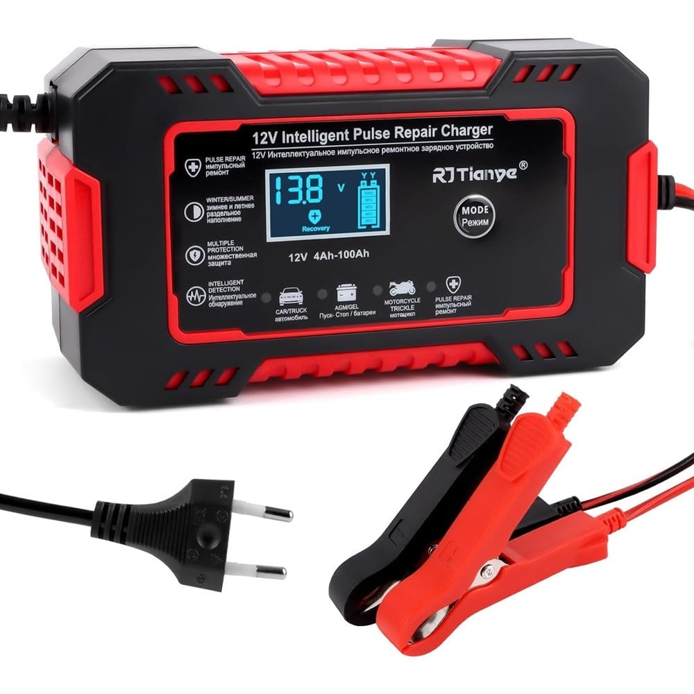 CARICABATTERIE AUTO 6A 12V MANTENITORE COMPENSAZIONE TEMPERATURA