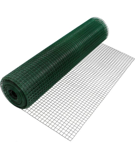 RETE METALLICA PLASTIFICATA VERDE 1X10MT MAGLIA 12,7X12,7MM