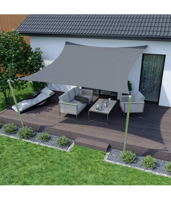VELA TENDA QUADRATA PARASOLE GIARDINO 3X3MT GRIGIO 222584
