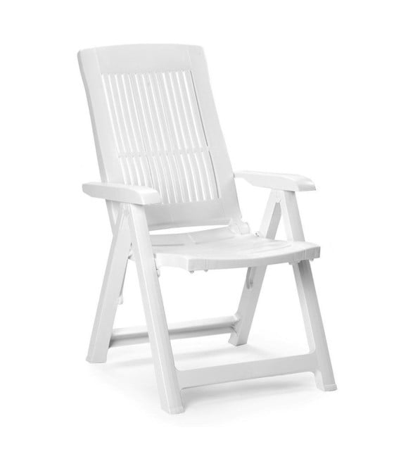 SEDIA PIEGHEVOLE POLTRONA BIANCA ARREDO DA GIARDINO 851016