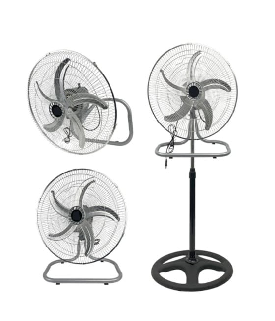 VENTILATORE 3IN1 A PIANTANA TAVOLO MURO 65W 5 PALE 3 VELOCITÀ