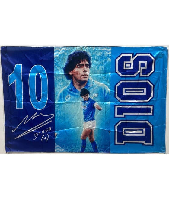 BANDIERA MARADONA 10 DIEGO D10S DIOS CALCIO FORZA NAPOLI CAMPIONE D'ITALIA