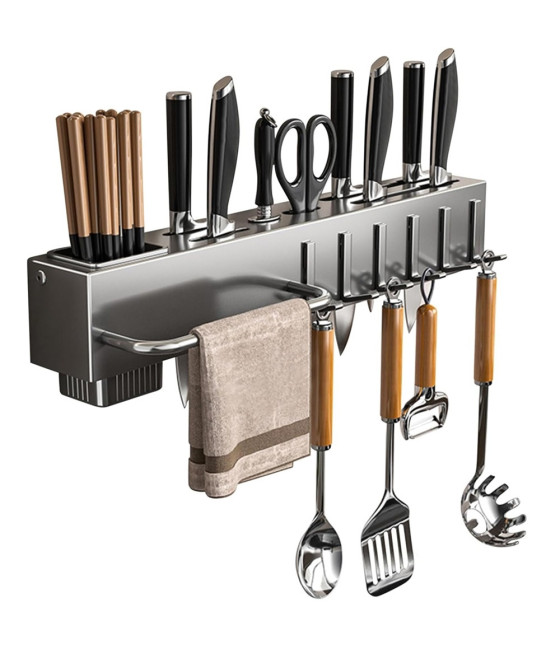PORTA UTENSILI 6 GANCI ADESIVO APPENDI MESTOLI PORTA COLTELLI CUCINA
