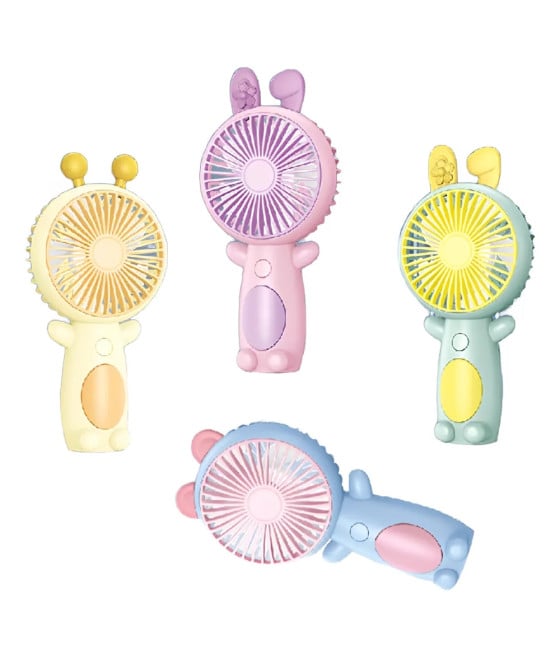 MINI VENTILATORE PORTATILE RICARICABILE CON ORECCHIE 2 VELOCITÀ