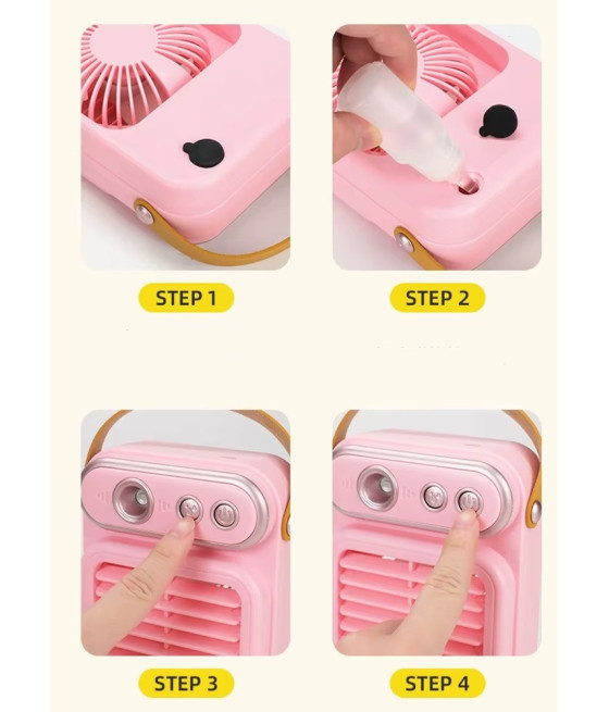 VENTILATORE A SPRUZZO VINTAGE TAVOLO ELETTRICO PORTATILE USB BATTERIA