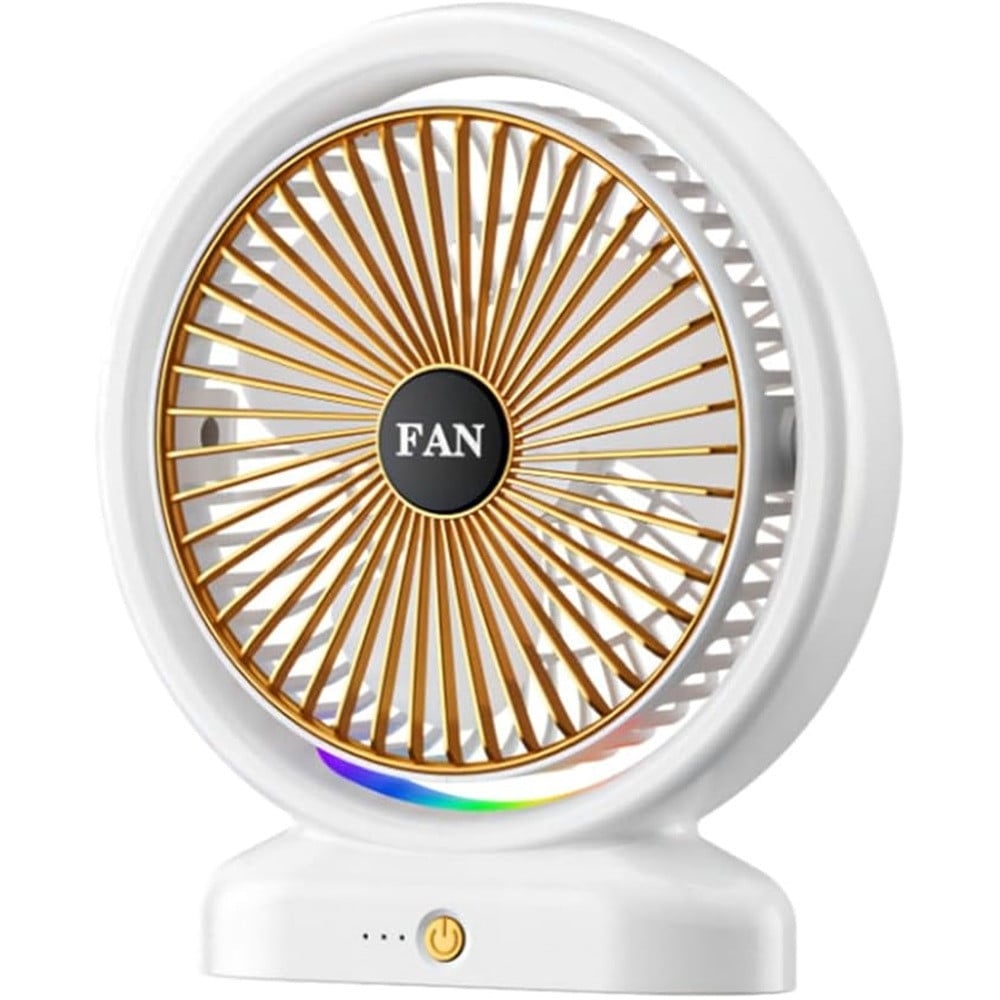 VENTILATORE DA TAVOLO USB RICARICABILE CIRCOLATORE ARIA LUCE COLORATA