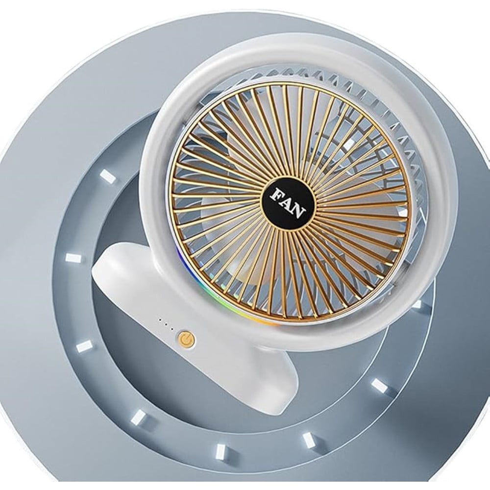 VENTILATORE DA TAVOLO USB RICARICABILE CIRCOLATORE ARIA LUCE COLORATA