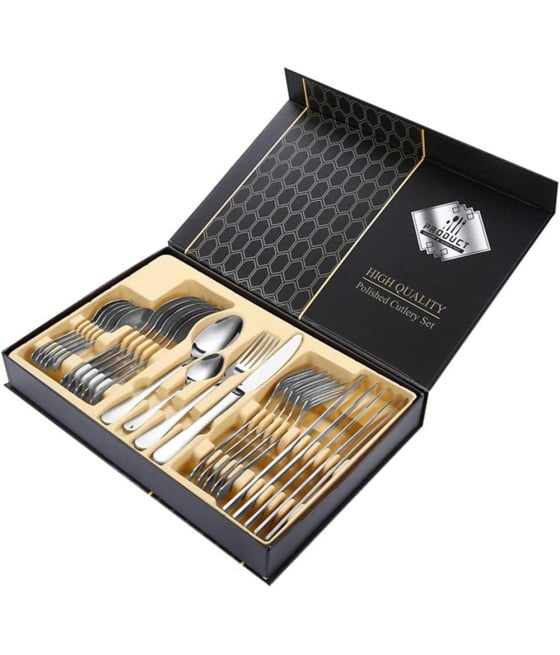 SET POSATE 24PZ ACCIAIO MULTIUSO CASA CUCINA SERVIZIO PER 6