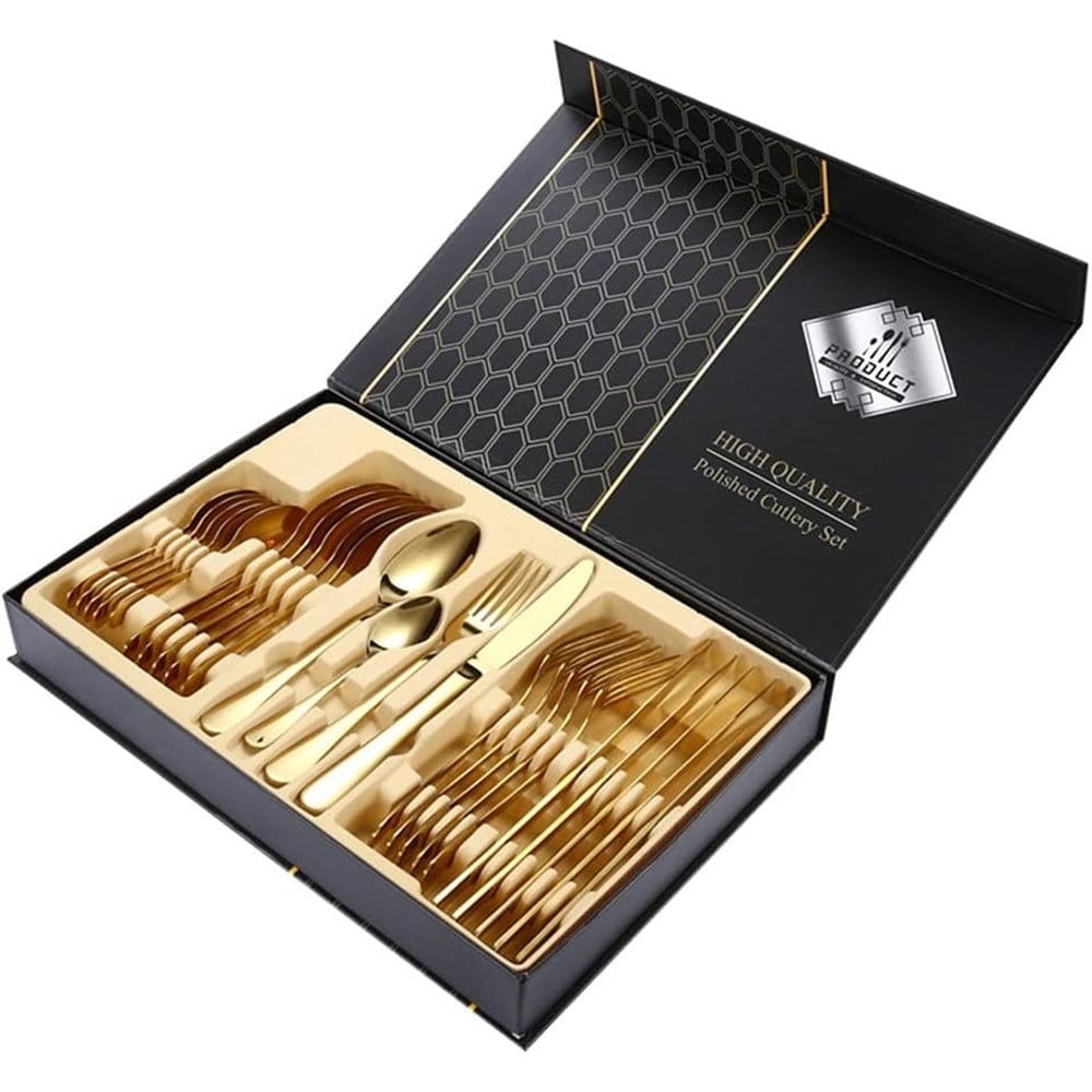 SET POSATE 24PZ ACCIAIO MULTIUSO CASA CUCINA SERVIZIO PER 6