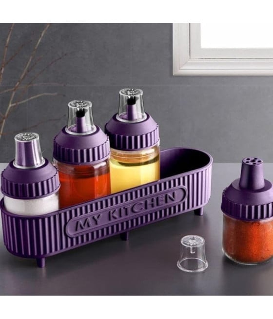 CONTENITORI SPEZIE OLI STAND 5PZ CUCINA CONSERVARE CUCINARE CONDIRE