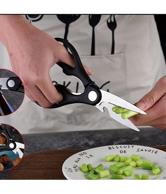 SET COLTELLI CUCINA ACCIAIO 6PZ MANICO SILICONE MOTIVO ONDULATO NERO