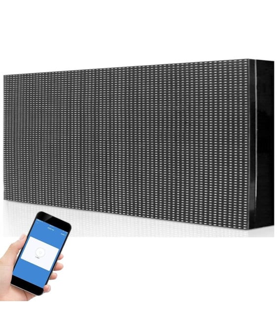 INSEGNA LUMINOSA LED WIFI ESTERNO IP65 TESTO SCORREVOLE MULTICOLORE 100X40CM