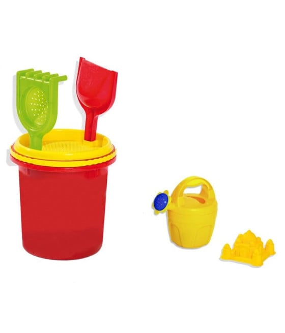 COMPLETO SECCHIELLO ACCESSORI PALETTE GIOCHI MARE JUMBO IN RETE 114275