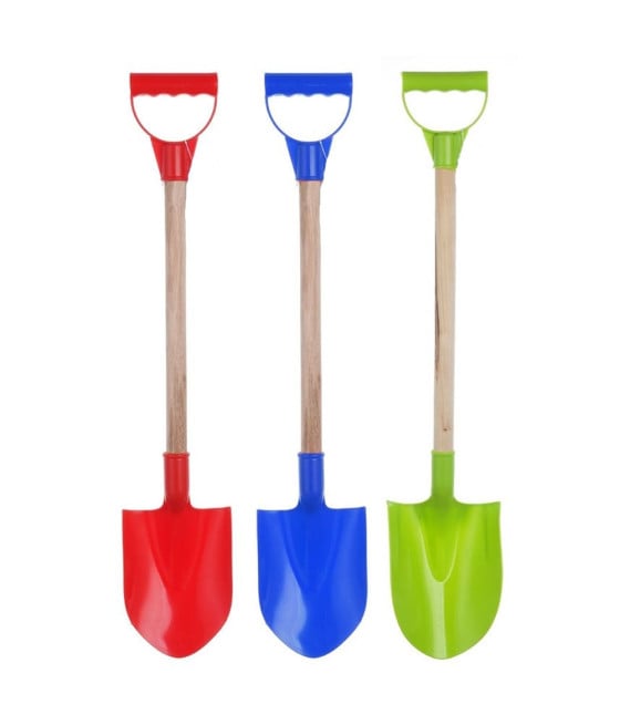 PALA SPIAGGIA MARE GIARDINO GIOCO VANGA COLORATA MANICO LEGNO 54CM 618563