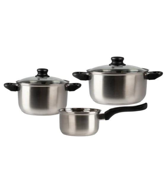 BATTERIA DI PENTOLE 5 PZ CUCINA IN ACCIAIO CON FONDO FULL INDUCTION
