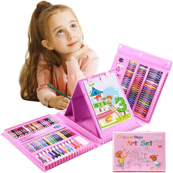 SET COLORARE 208PZ ASTUCCIO PITTURA SCATOLA COLORI REGALO BAMBINI