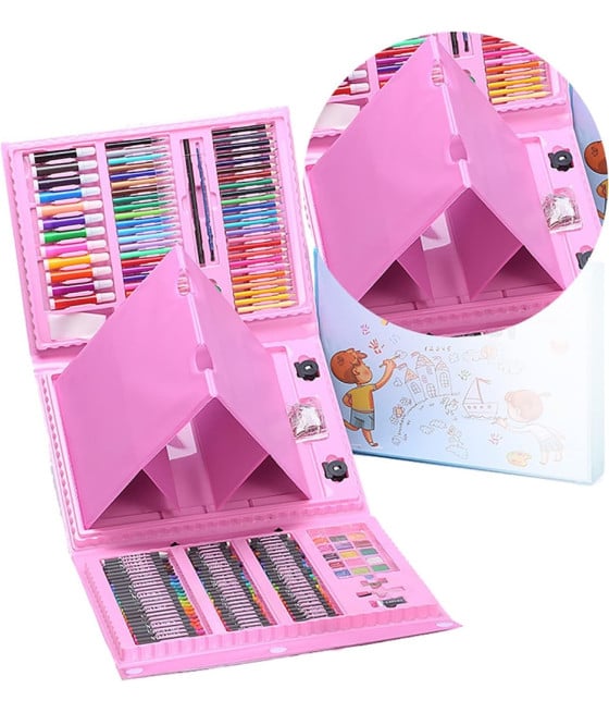 SET COLORARE 208PZ ASTUCCIO PITTURA SCATOLA COLORI REGALO BAMBINI
