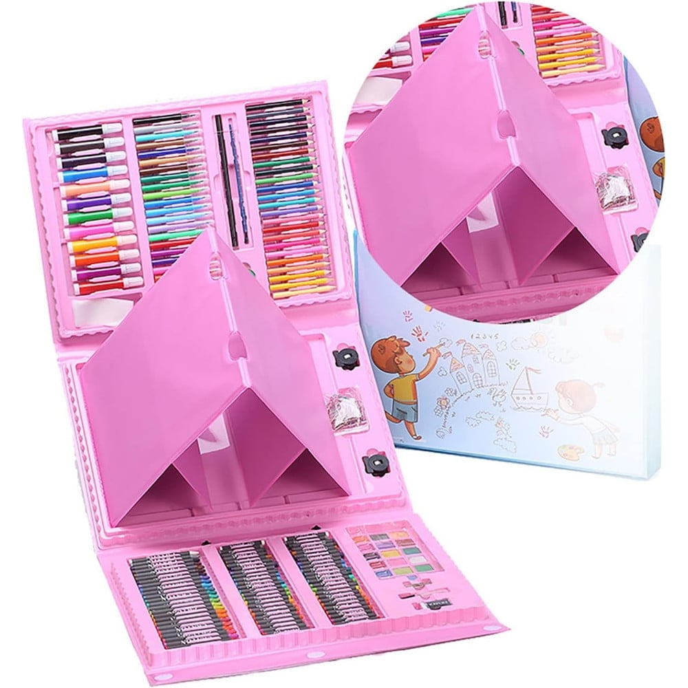 SET COLORARE 208PZ ASTUCCIO PITTURA SCATOLA COLORI REGALO BAMBINI