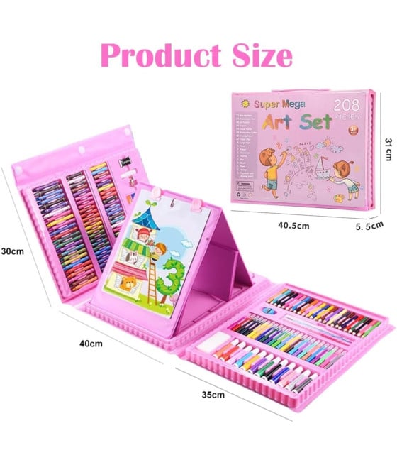 SET COLORARE 208PZ ASTUCCIO PITTURA SCATOLA COLORI REGALO BAMBINI
