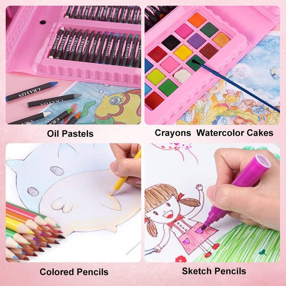 SET COLORARE 208PZ ASTUCCIO PITTURA SCATOLA COLORI REGALO BAMBINI