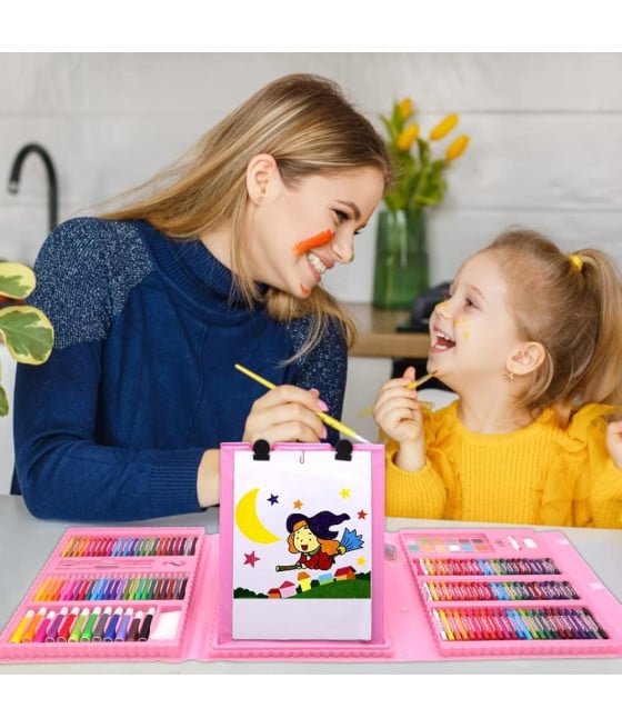 SET COLORARE 208PZ ASTUCCIO PITTURA SCATOLA COLORI REGALO BAMBINI