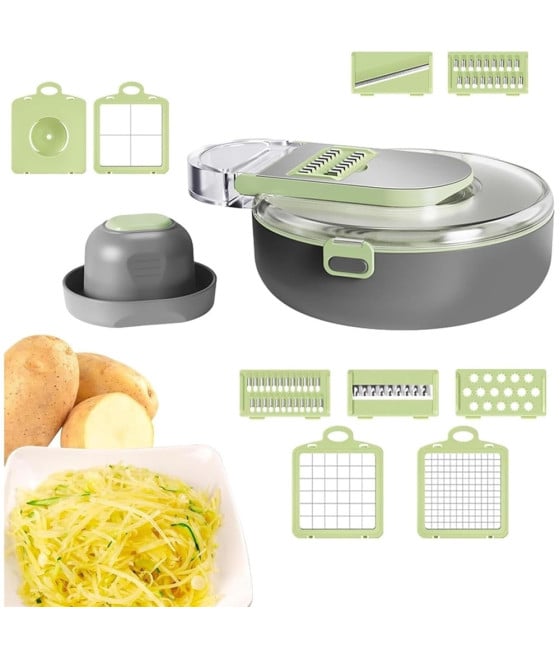 AFFETTATRICE 9IN1 TRITATUTTO PORTATILE CON SCOLAPIATTI MULTIFUNZIONALE
