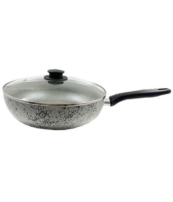 PADELLA ALTA ANTIADERENTE 7 STRATI CON COPERCHIO IN VETRO DA 24-28CM