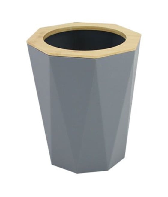 PATTUMIERA A CILINDRO ESAGONALE GEOMETRICO GRIGIO LEGNO 10850