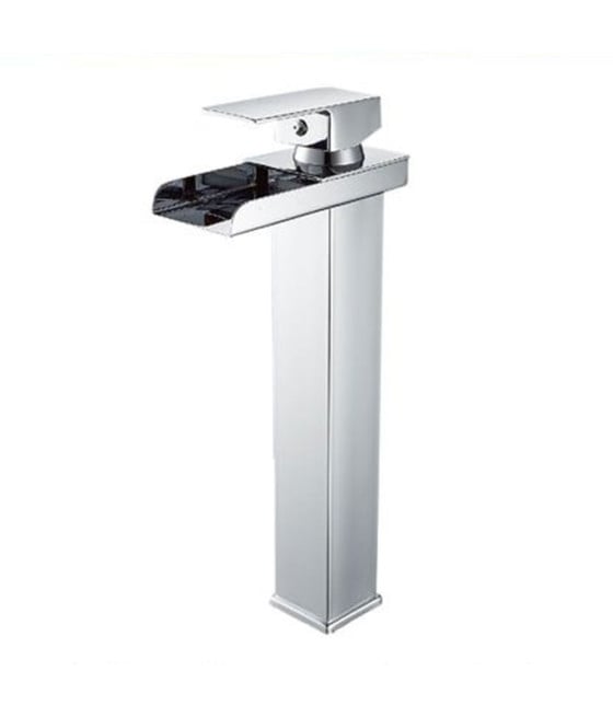 RUBINETTO MISCELATORE LAVABO BAGNO A CASCATA PILETTA ACCIAIO CROMATO