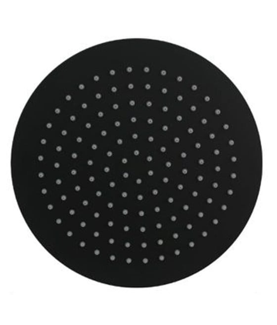 SOFFIONE DOCCIA ULTRA SLIM ROTONDO Ø25CM NERO BAGNO MISCELATORE 87885