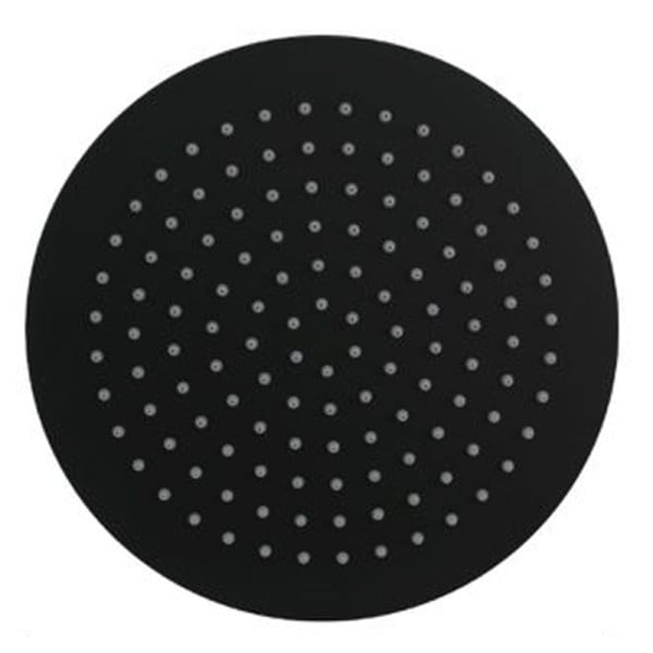 SOFFIONE DOCCIA ULTRA SLIM ROTONDO Ø25CM NERO BAGNO MISCELATORE 87885