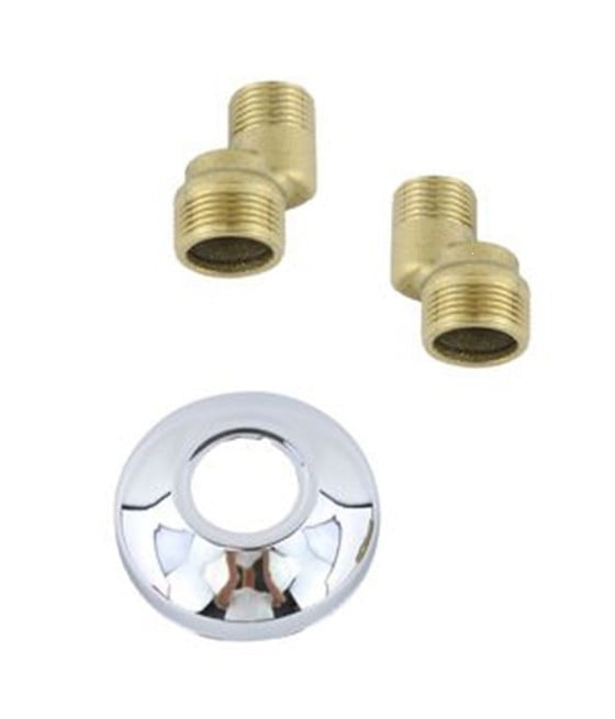 KIT 2PZ CONNETTORE ECCENTRICO RUBINETTO 3/4 RACCORDO ROSETTA 65MM 52363