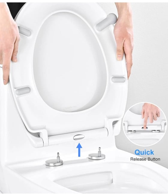 COPRIWATER UNIVERSALE SEDILE WC BIANCO BAGNO FORMA D CHIUSURA AMMORTIZZATA