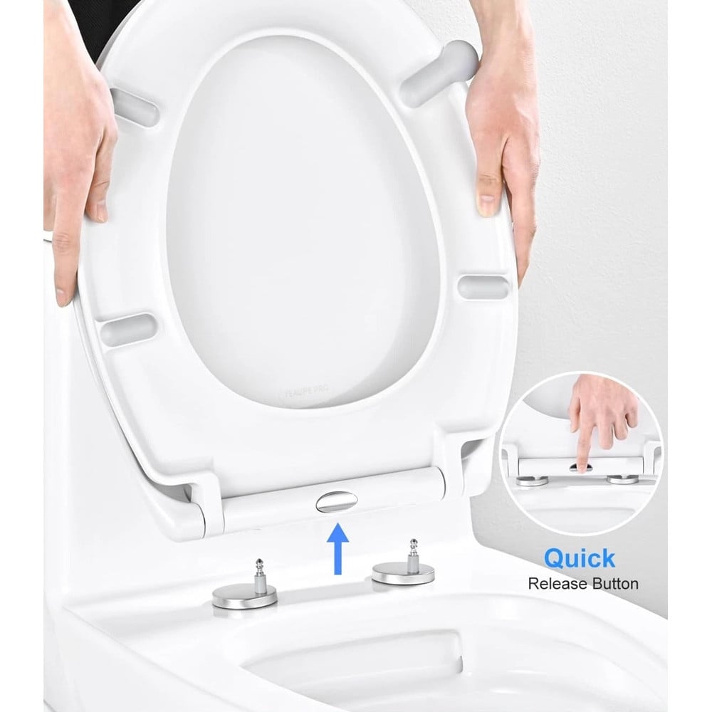 COPRIWATER UNIVERSALE SEDILE WC BIANCO BAGNO FORMA D CHIUSURA AMMORTIZZATA