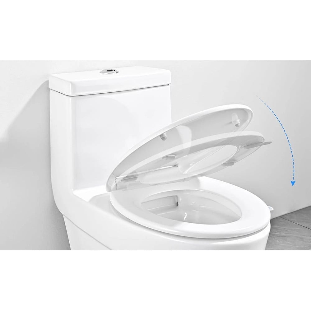 COPRIWATER UNIVERSALE SEDILE WC BIANCO BAGNO FORMA D CHIUSURA AMMORTIZZATA