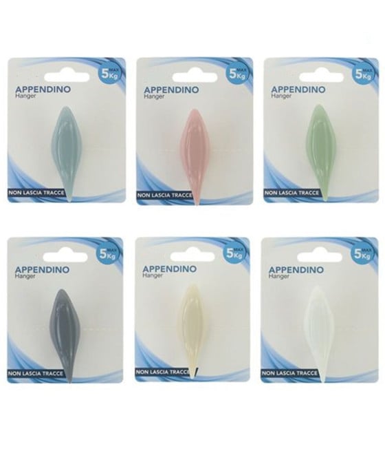GANCIO APPENDINO ADESIVO PARETE CUCINA BAGNO FORMA UCCELLINO COLORATO