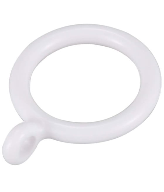 9PZ ANELLI GANCIO PER TENDE IN PLASTICA DA 35 MM BIANCO TONDI 87353