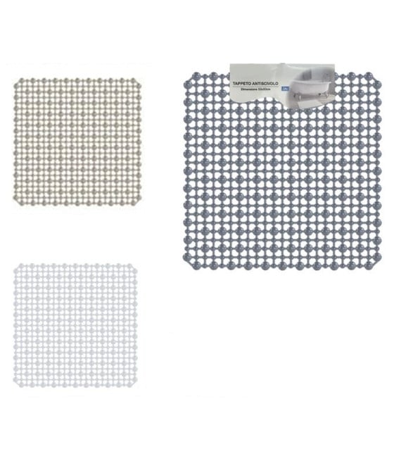 TAPPETO ANTISCIVOLO PER VASCA BAGNO DOCCIA QUADRATO 53X53CM 10785