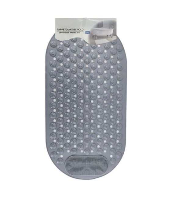 TAPPETO ANTISCIVOLO PER VASCA DA BAGNO DOCCIA 34.5X67.5CM GRIGIO 10791