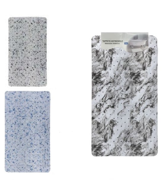 TAPPETO ANTISCIVOLO VASCA BAGNO DOCCIA 38X68.5CM EFFETTO MARMO GRANITO