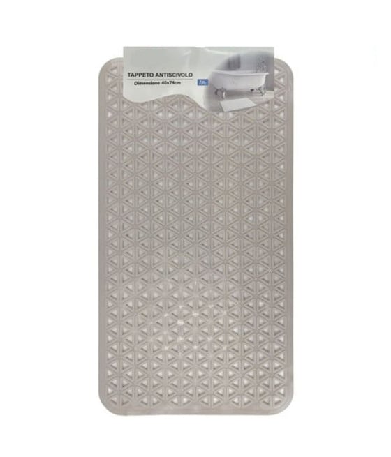 TAPPETO ANTISCIVOLO INTRECCIO GEOMETRICO BEIGE VASCA BAGNO DOCCIA 40X74CM