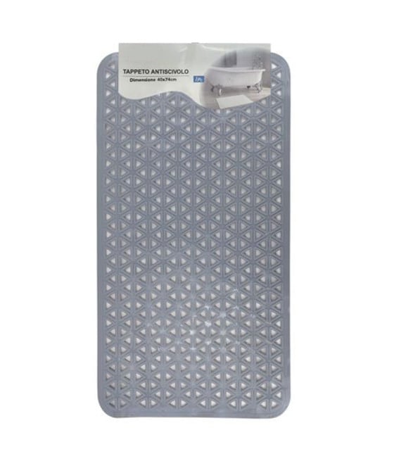 TAPPETO ANTISCIVOLO INTRECCIO GEOMETRICO GRIGIO VASCA BAGNO DOCCIA 40X74CM