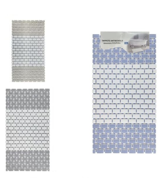 TAPPETO ANTISCIVOLO VASCA BAGNO DOCCIA 39,5X73,5CM MATTONCINI BICOLORE