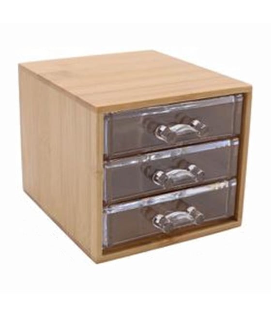 PORTA GIOIELLI COSMETICI CON 3 CASSETTI ORGANIZZATORE IN LEGNO 10830