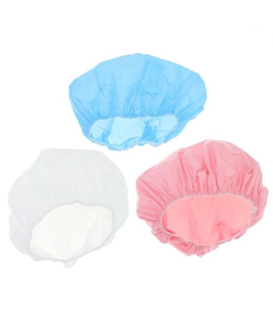 3PZ CUFFIA DOCCIA BAGNO TINTA UNITA ELASTICO PROTEGGE CAPELLI 87650